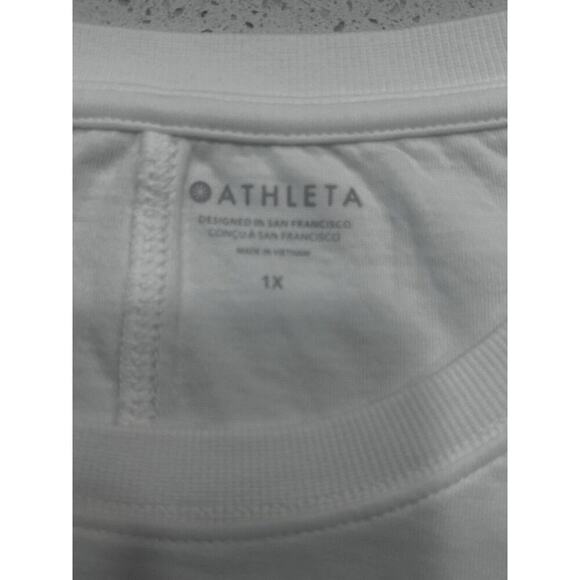 Athleta Sundown Crewneck Sweatshirt Cream Lightweight Plus Sz 1X Athleisure - Picture 8 of 9
